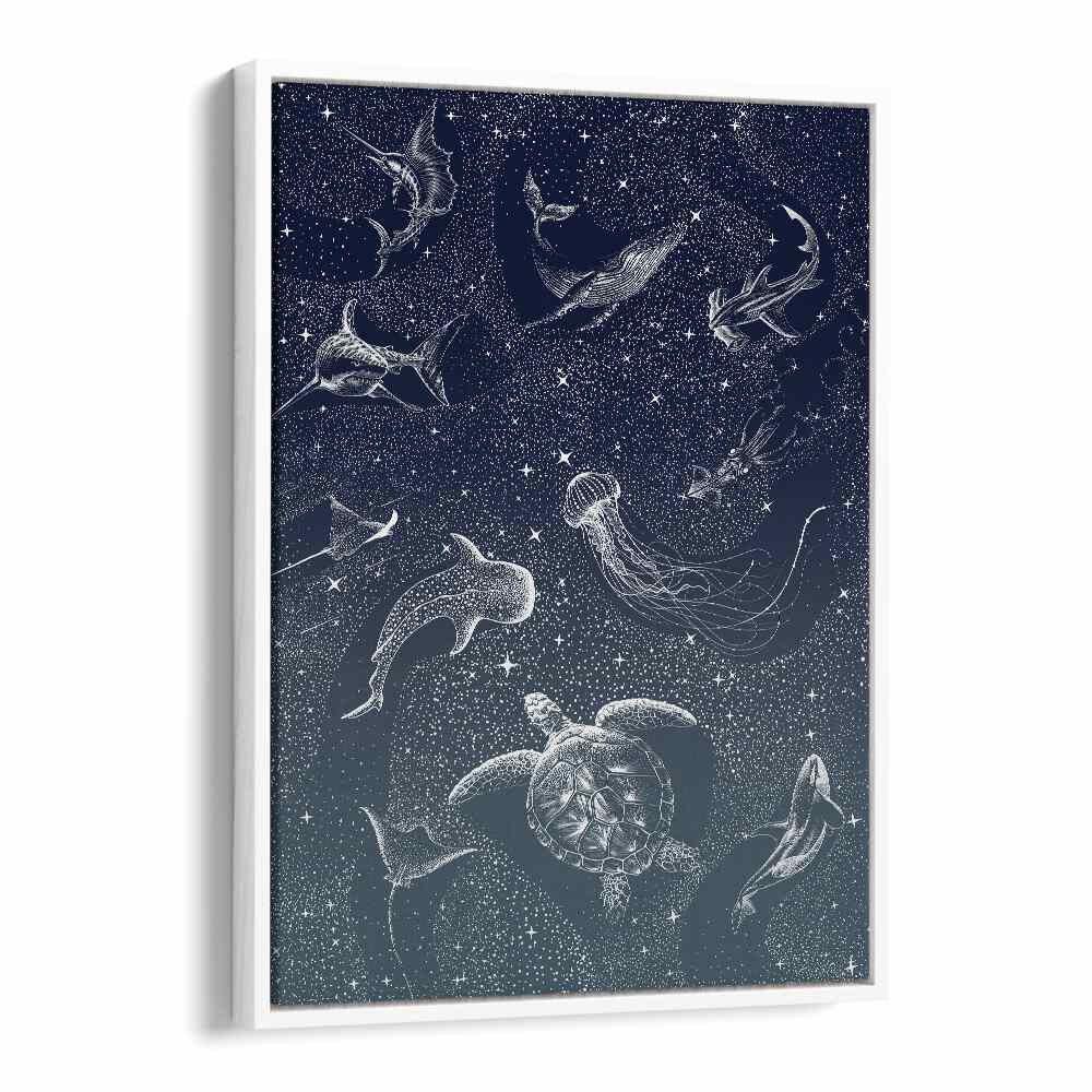 Experience the dreamlike beauty of COSMIC OCEAN TURQUOISE GRAD II, SURREAL ART PRINTS by Aliriza Çakır.