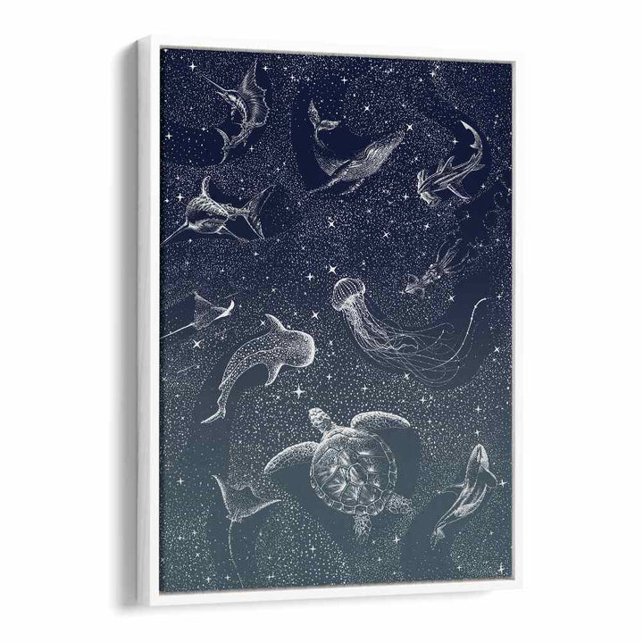 Experience the dreamlike beauty of COSMIC OCEAN TURQUOISE GRAD II, SURREAL ART PRINTS by Aliriza Çakır.