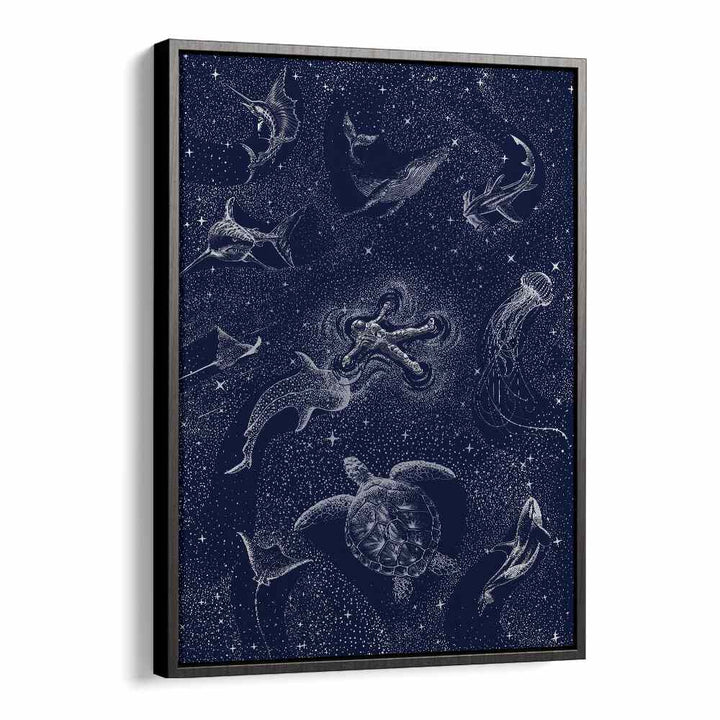 Surreal art prints featuring the COSMIC OCEAN WITH ASTRONAUT, blending cosmic and oceanic elements beautifully.