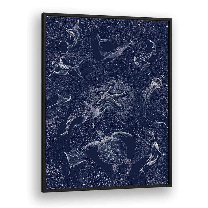 Dive into the COSMIC OCEAN WITH ASTRONAUT, SURREAL ART PRINTS by Aliriza Çakır, blending cosmos and ocean in art.