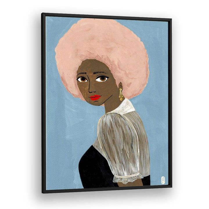 Cotton Candy Dream by Dianne Nicole Fernando Women Illustrations paintings in Black Plain Frame