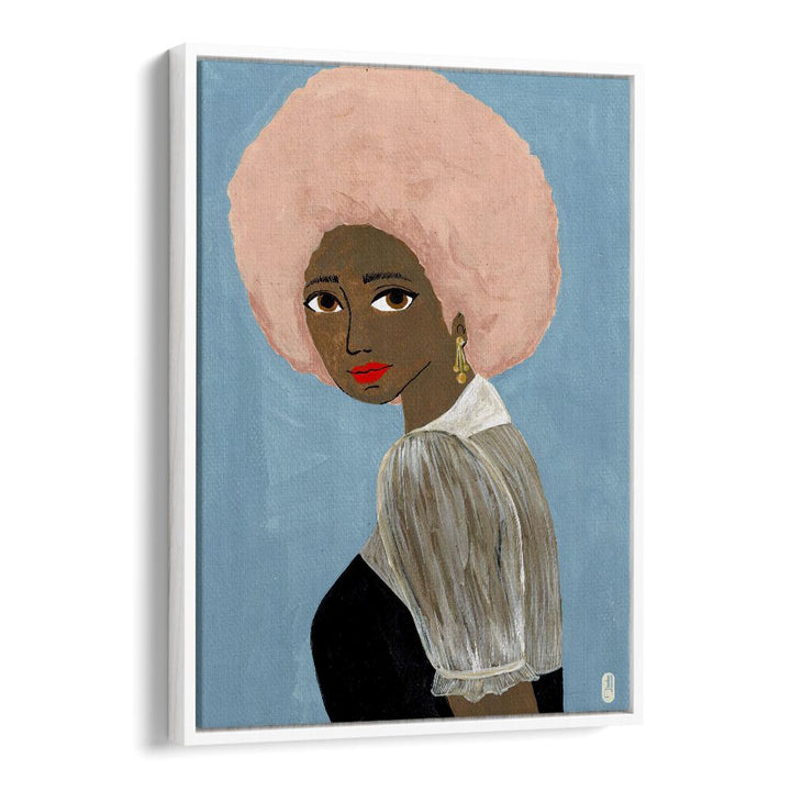 Cotton Candy Dream by Dianne Nicole Fernando Women Illustrations paintings in White Floater Frame