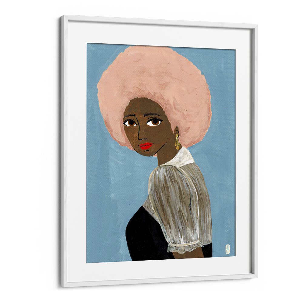 Cotton Candy Dream by Dianne Nicole Fernando Women Illustrations paintings in White Frame With Mount