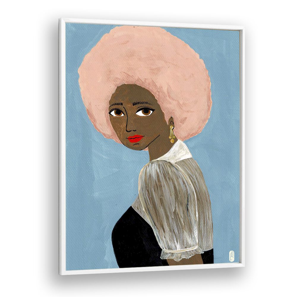 Cotton Candy Dream by Dianne Nicole Fernando Women Illustrations paintings in White Plain Frame