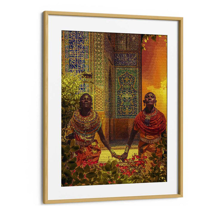 Couple By Cosmo Zach Surreal Art Prints Surrealism in Oak Wood Frame With Mount