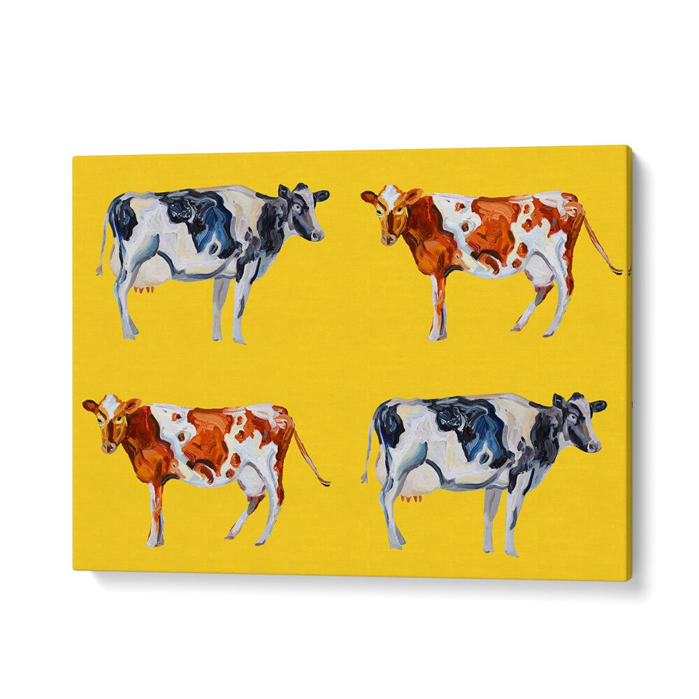 Cow Art on Yellow by Alice Straker Wildlife Paintings Wildlife Posters in Gallery Wrap