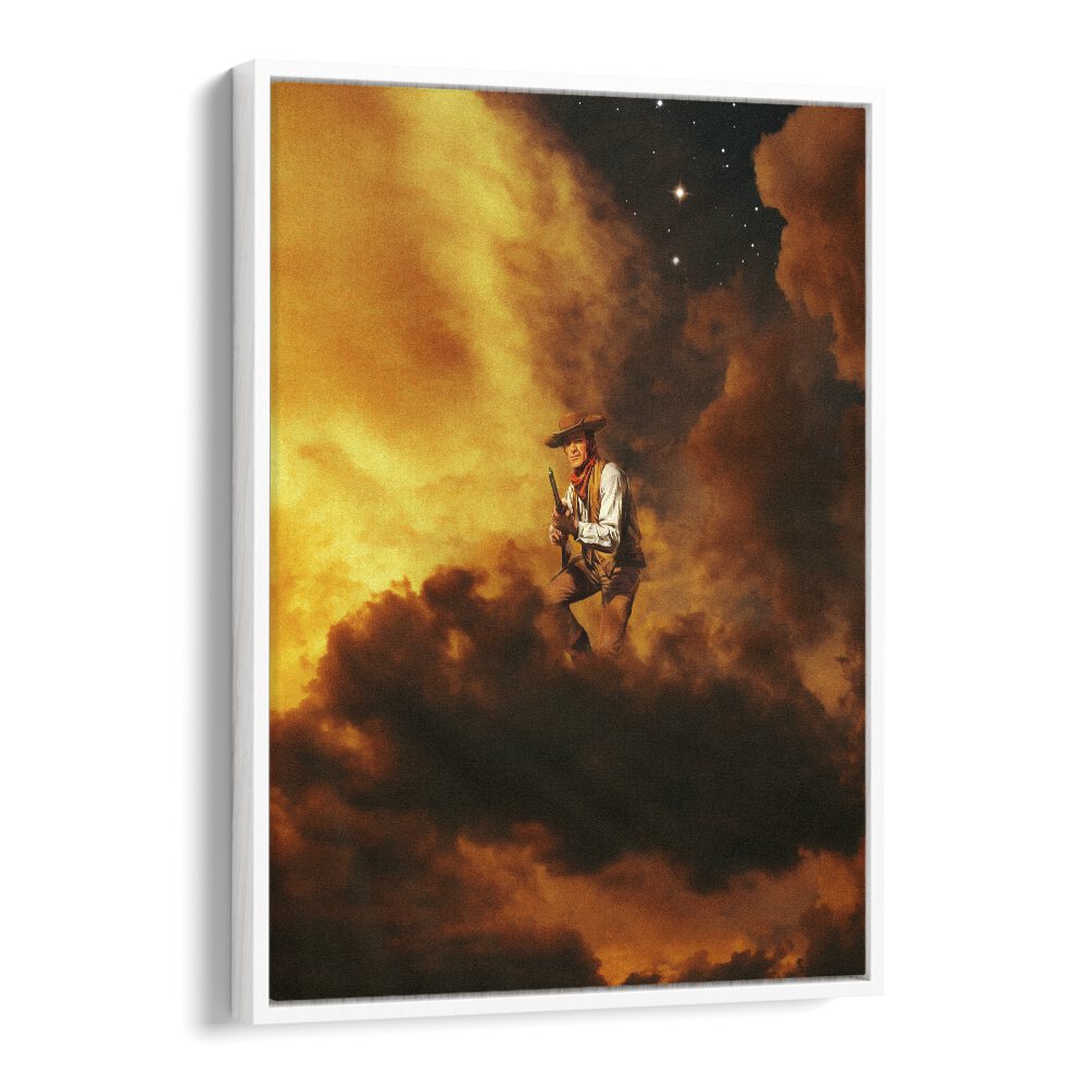 Surreal art print "COWBOY I" by Taudalpoi showcases a cowboy amidst dramatic clouds, perfect for any space.