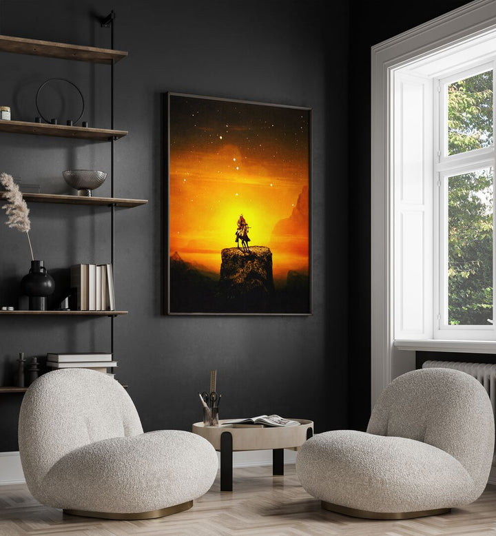 Elevate your space with COWBOY III, SURREAL ART PRINTS by Taudalpoi, showcasing vibrant colors and striking design.