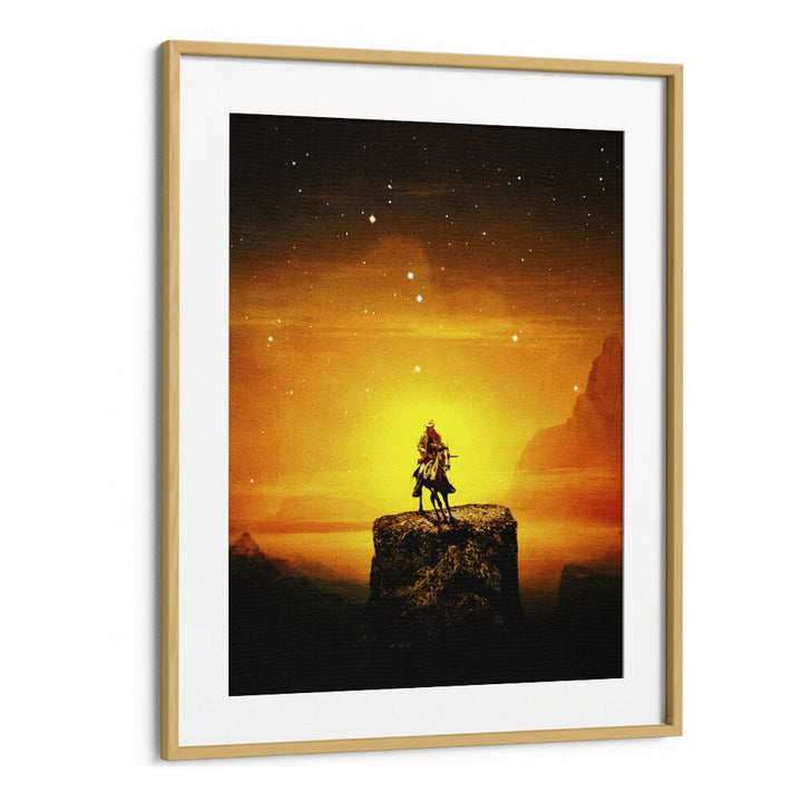 COWBOY III, SURREAL ART PRINTS framed artwork by Taudalpoi, featuring a striking surreal landscape and vibrant colors.