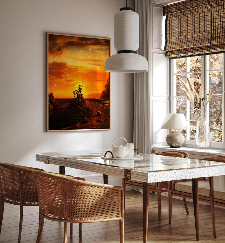 COWBOY IV, SURREAL ART PRINTS by Taudalpoi enhances your space with captivating colors and a matte finish.