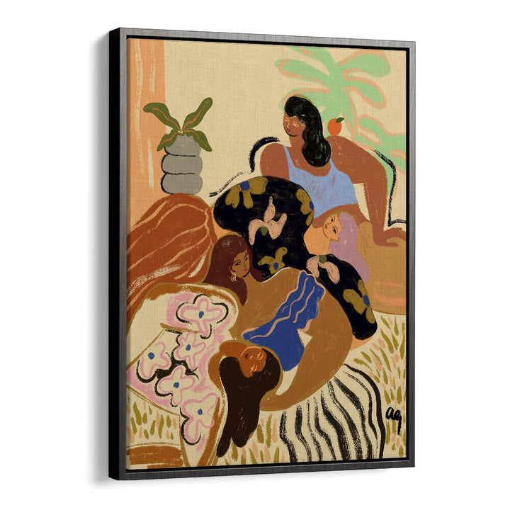 Cozy Wozy By Arty Guava Wall Art Prints in Black Floater Frame