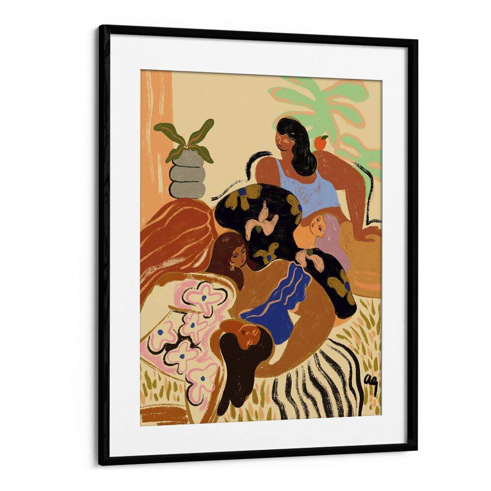 Cozy Wozy By Arty Guava Wall Art Prints in Black Frame With Mount