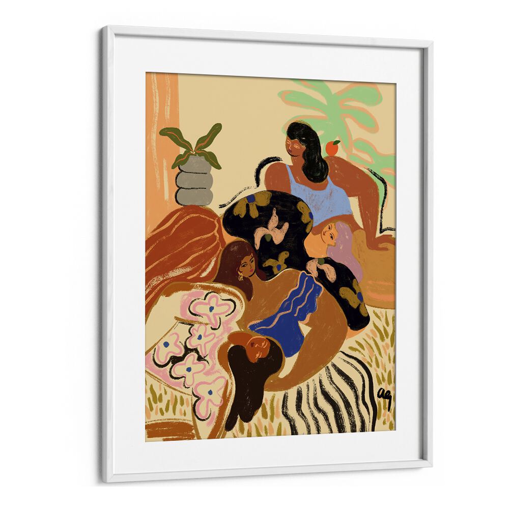 Cozy Wozy By Arty Guava Wall Art Prints in White Frame With Mount