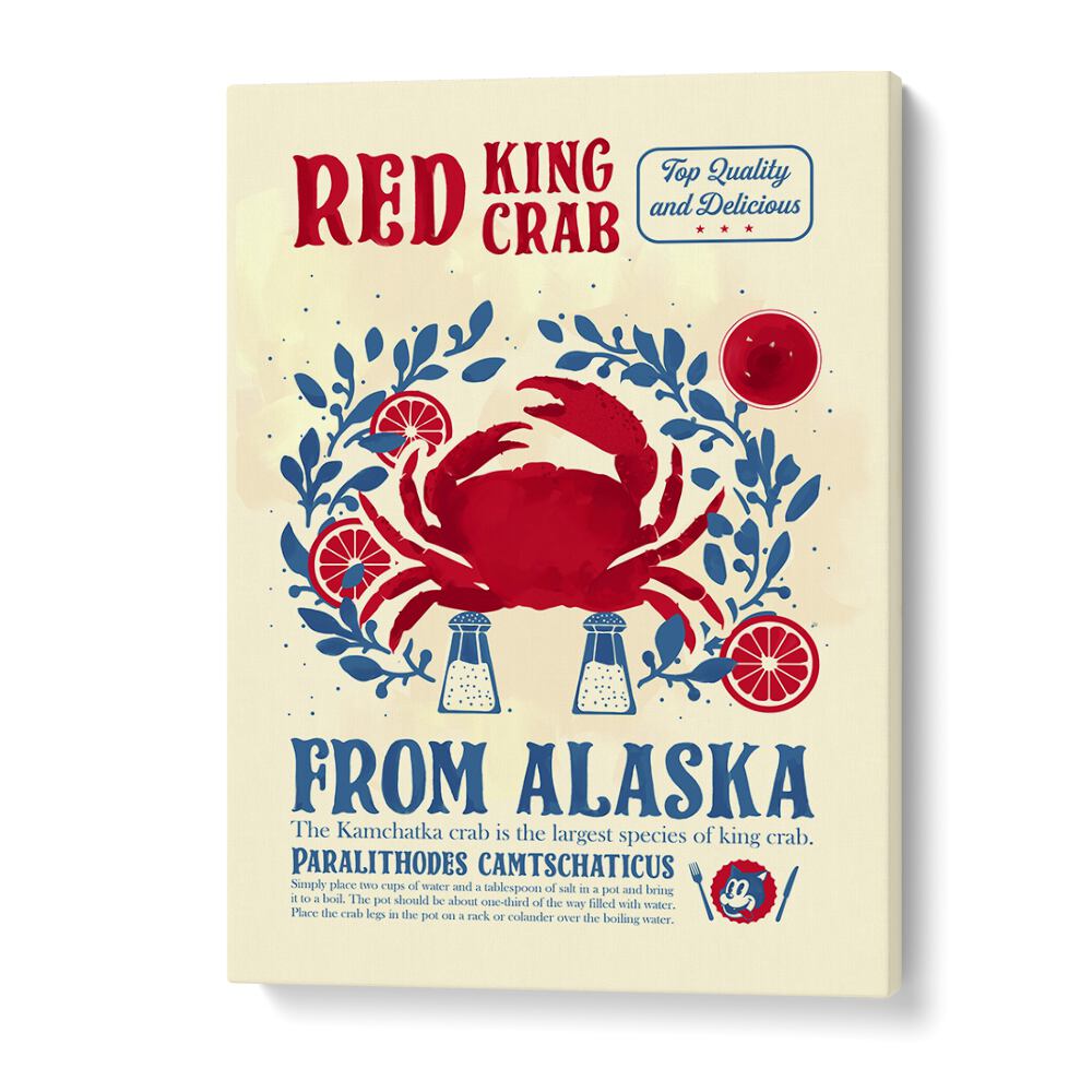 Crab Kitchen Print by Studio Mandariini Kitchen Posters Kitchen Art Prints in Gallery Wrap