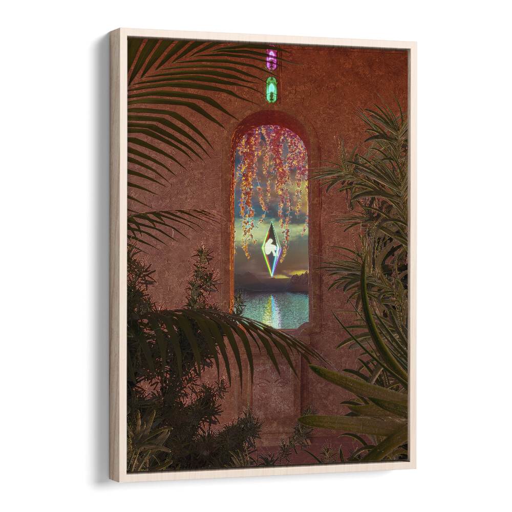 Creation By Cosmo Zach Surreal Art Prints Surrealism in Oak Wood Floater Frame