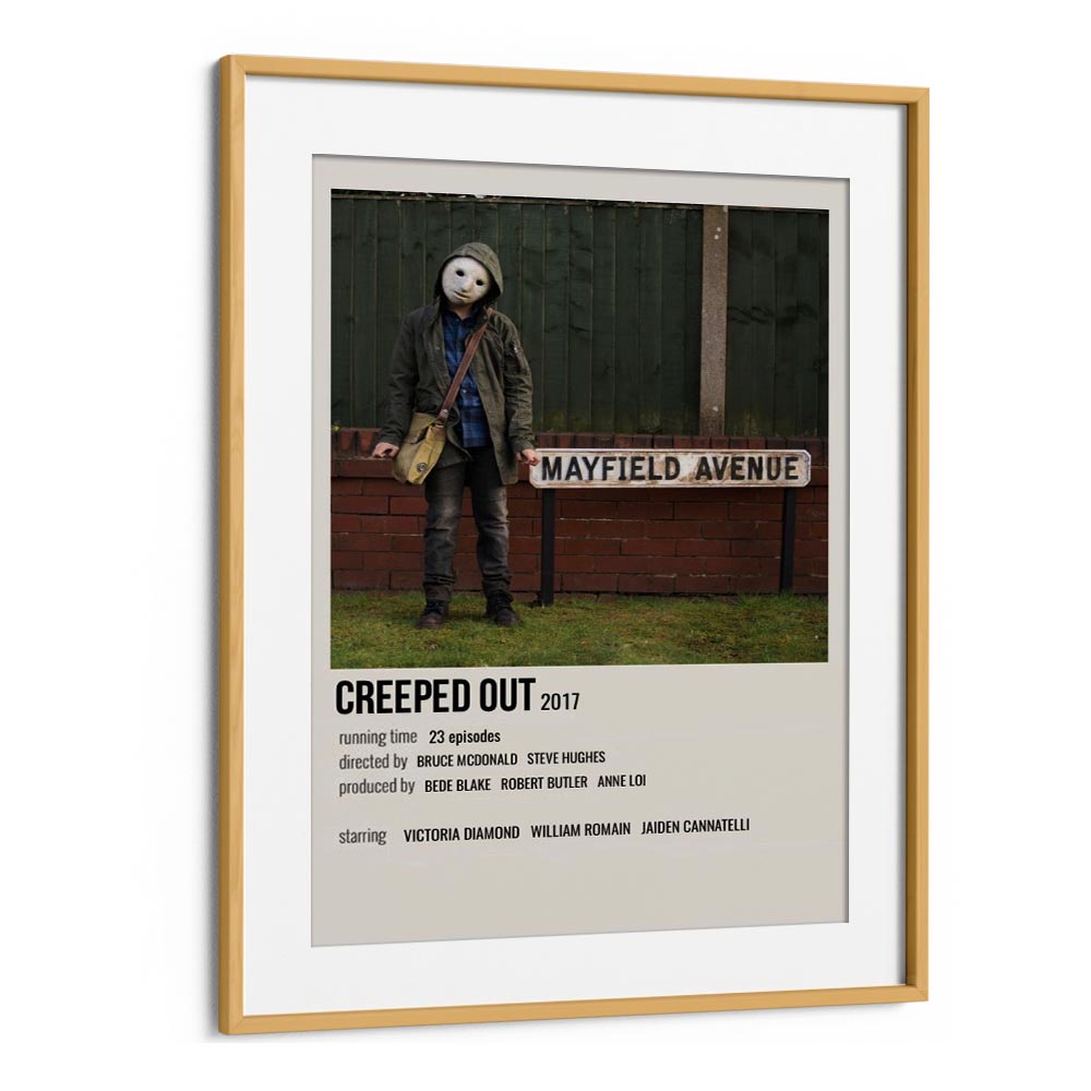 Creeped Out 2017 Movie Posters in Oak Wood Frame With Mount