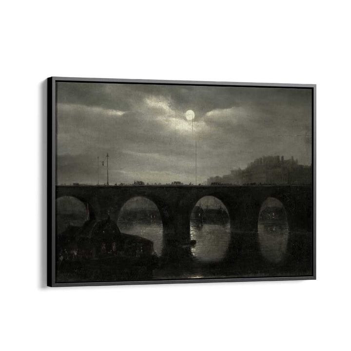 Crescent Cascades Gothic Wall Art Prints in Black Floater Frame