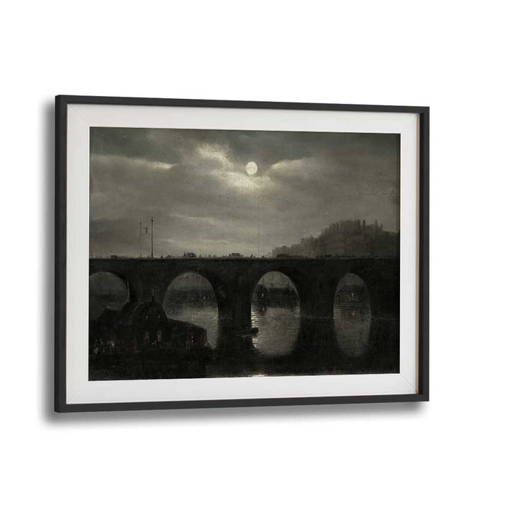 Crescent Cascades Gothic Wall Art Prints in Black Frame With Mount