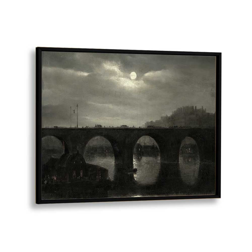 Crescent Cascades Gothic Wall Art Prints in Black Plain Frame