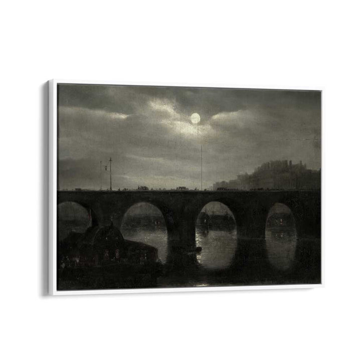 Crescent Cascades Gothic Wall Art Prints in White Floater Frame