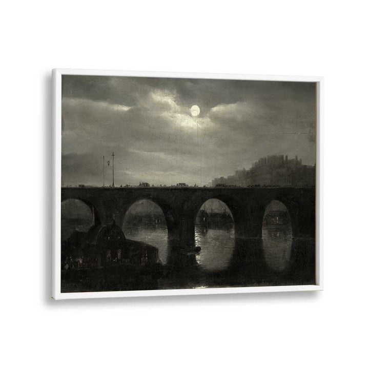 Crescent Cascades Gothic Wall Art Prints in White Plain Frame