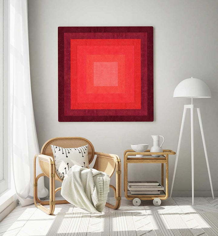 CRIMSON CONCENTRIC , GEOMETRIC ART PRINTS