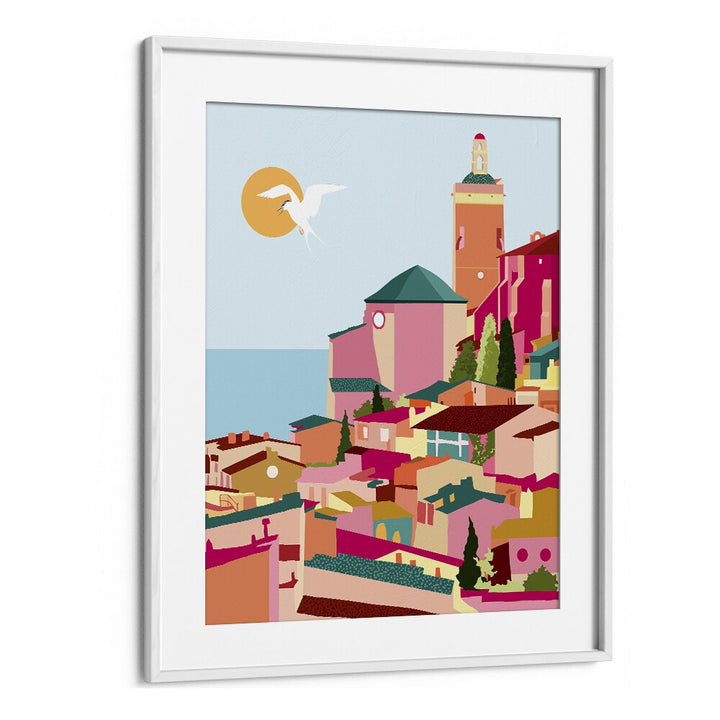 Crimson Rouge By Uma Gokhale Travel Art Prints in White Frame With Mount