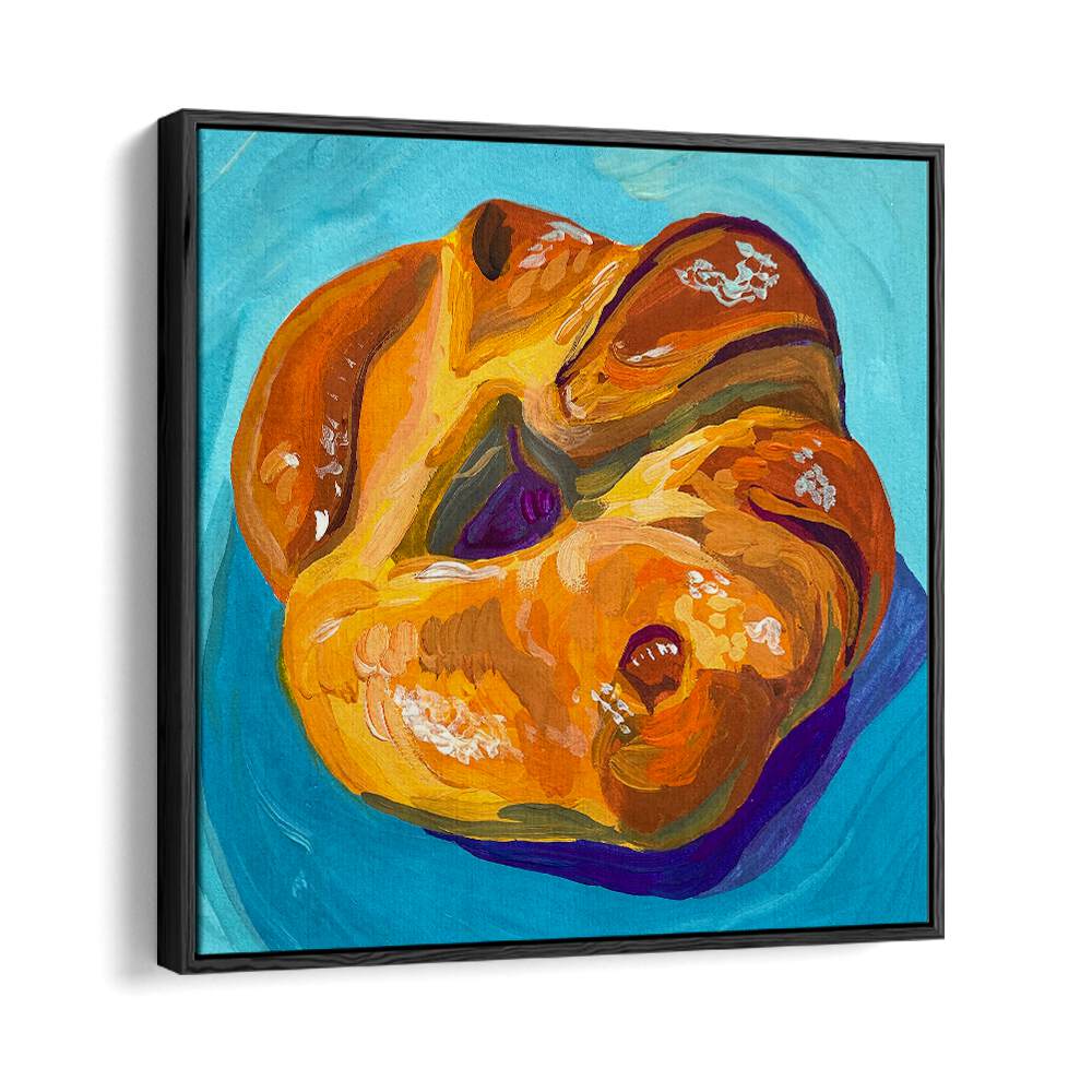 Croissant By Key And Sea Creative Bar and Cafe Art in Black Floater Frame