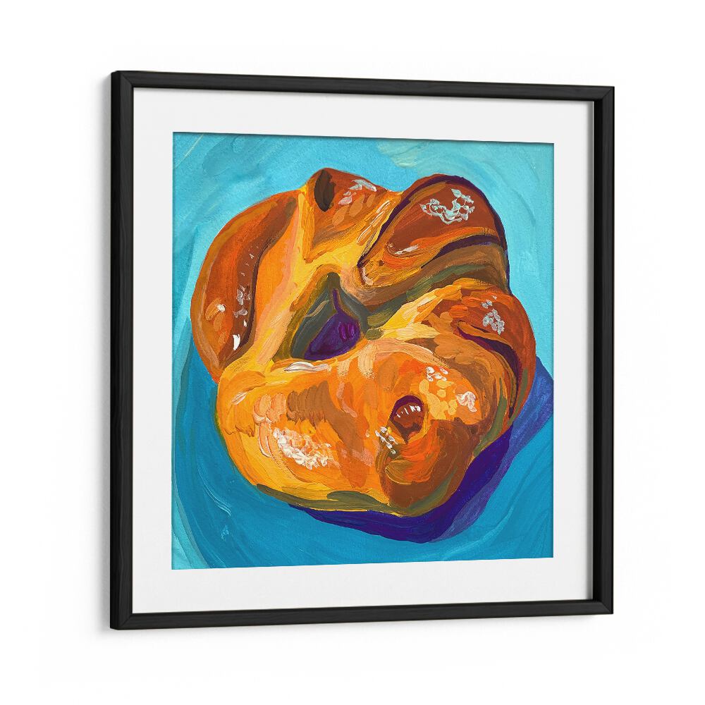 Croissant By Key And Sea Creative Bar and Cafe Art in Black Frame With Mount