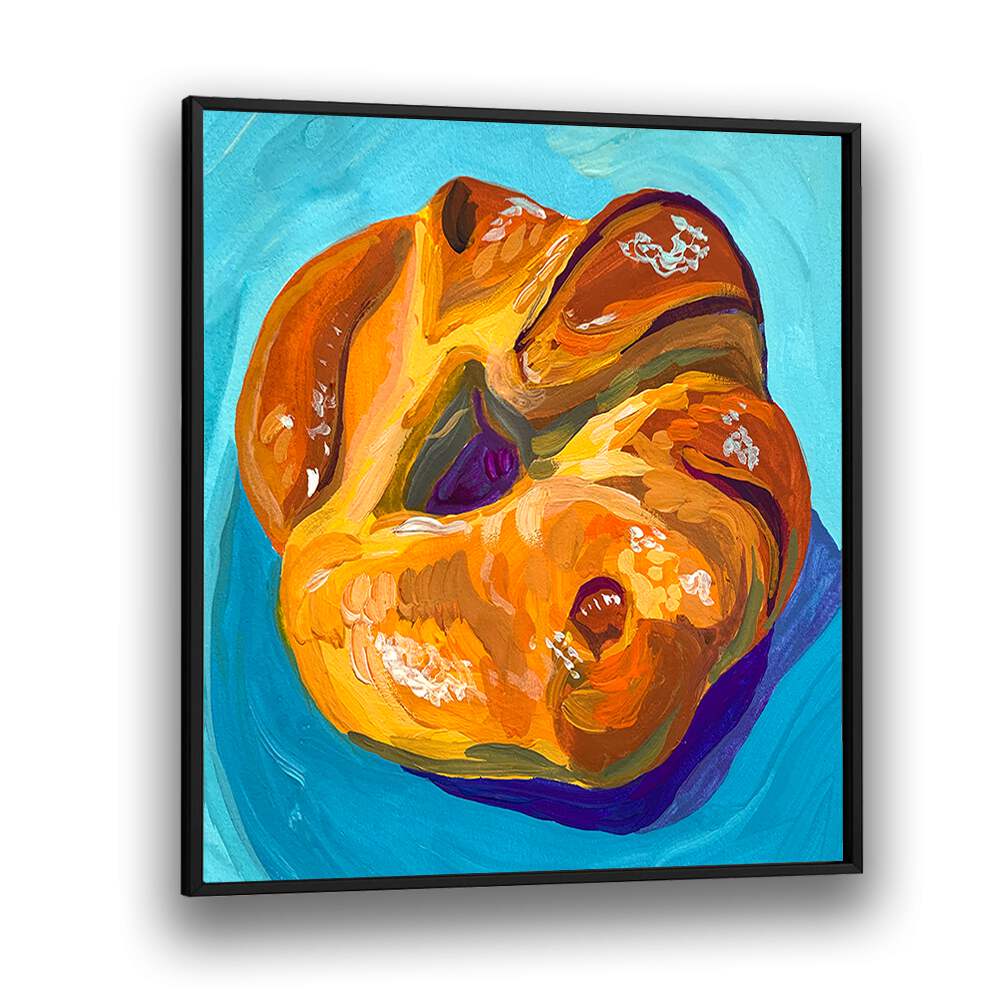 Croissant By Key And Sea Creative Bar and Cafe Art in Black Plain Frame