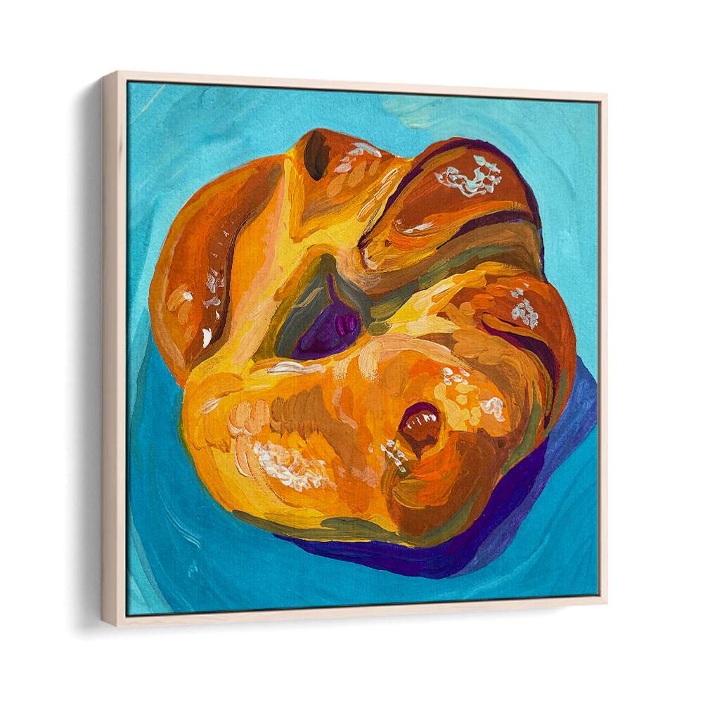 Croissant By Key And Sea Creative Bar and Cafe Art in Oak Wood Floater Frame