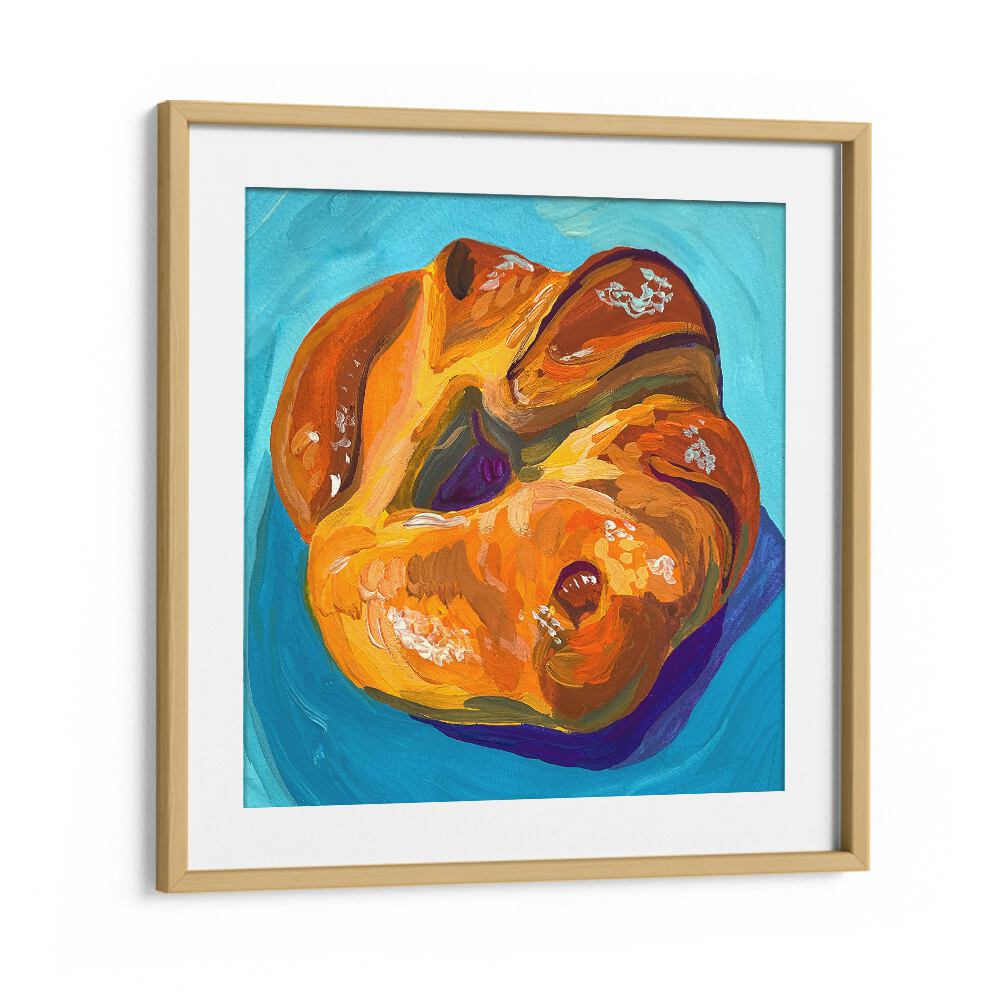 Croissant By Key And Sea Creative Bar and Cafe Art in Oak Wood Frame With Mount