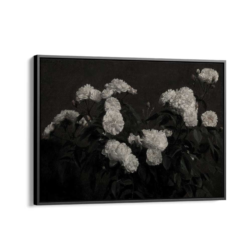 Cryptic Bloom Cradle Gothic Wall Art Prints in Black Floater Frame