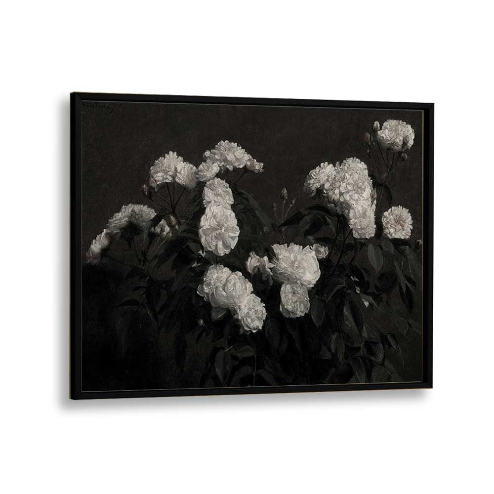 Cryptic Bloom Cradle Gothic Wall Art Prints in Black Plain Frame