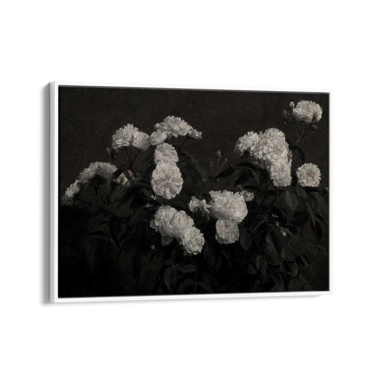 Cryptic Bloom Cradle Gothic Wall Art Prints in White Floater Frame