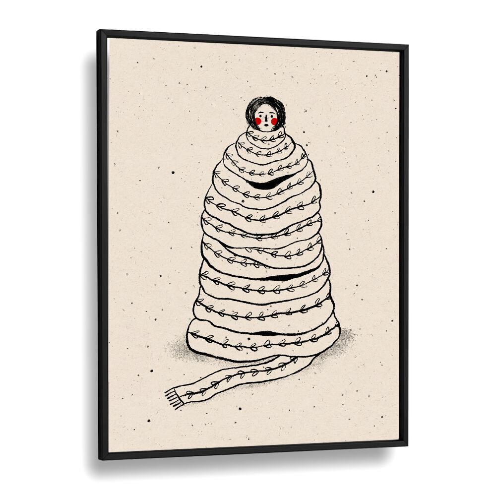 Cuddled Up in Knits By Julia Leister Wall Art Prints in Black Plain Frame