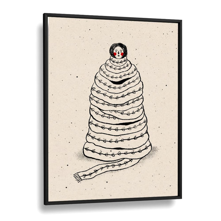 Cuddled Up in Knits By Julia Leister Wall Art Prints in Black Plain Frame