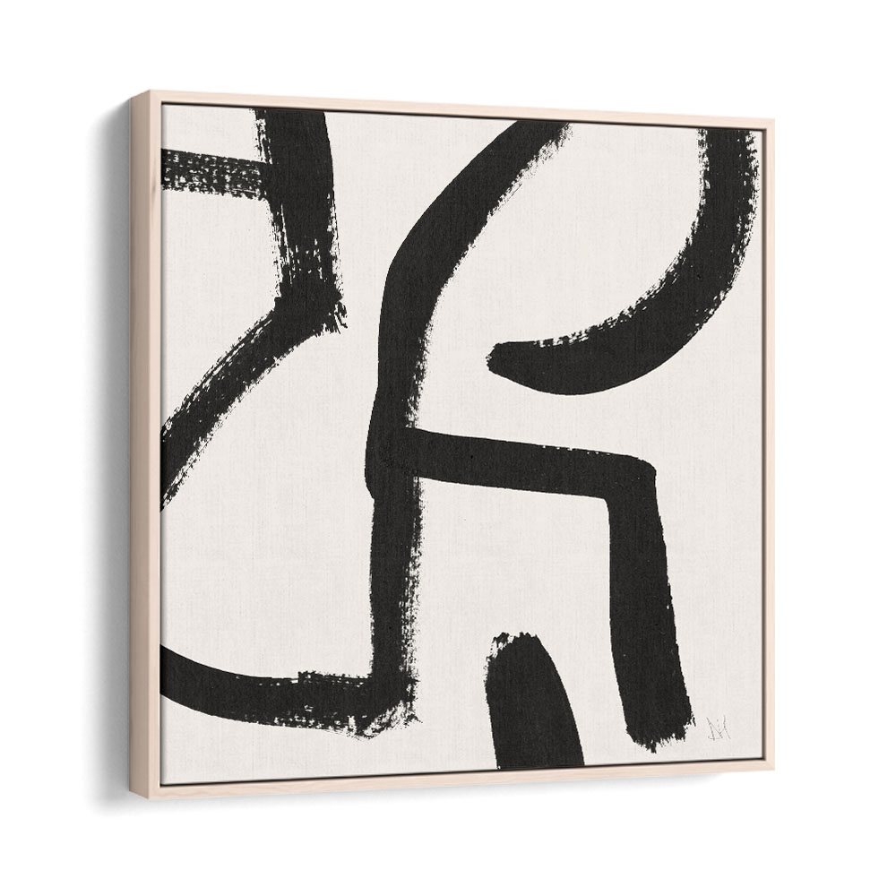 Curvy Lines No II By Dan Hobday Abstract Art Abstract Paintings in Oak Wood Floater Frame