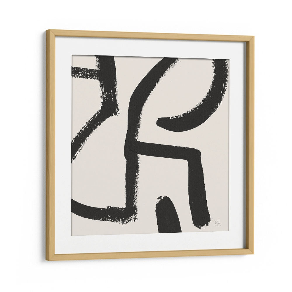 Curvy Lines No II By Dan Hobday Abstract Art Abstract Paintings in Oak Wood Frame With Mount