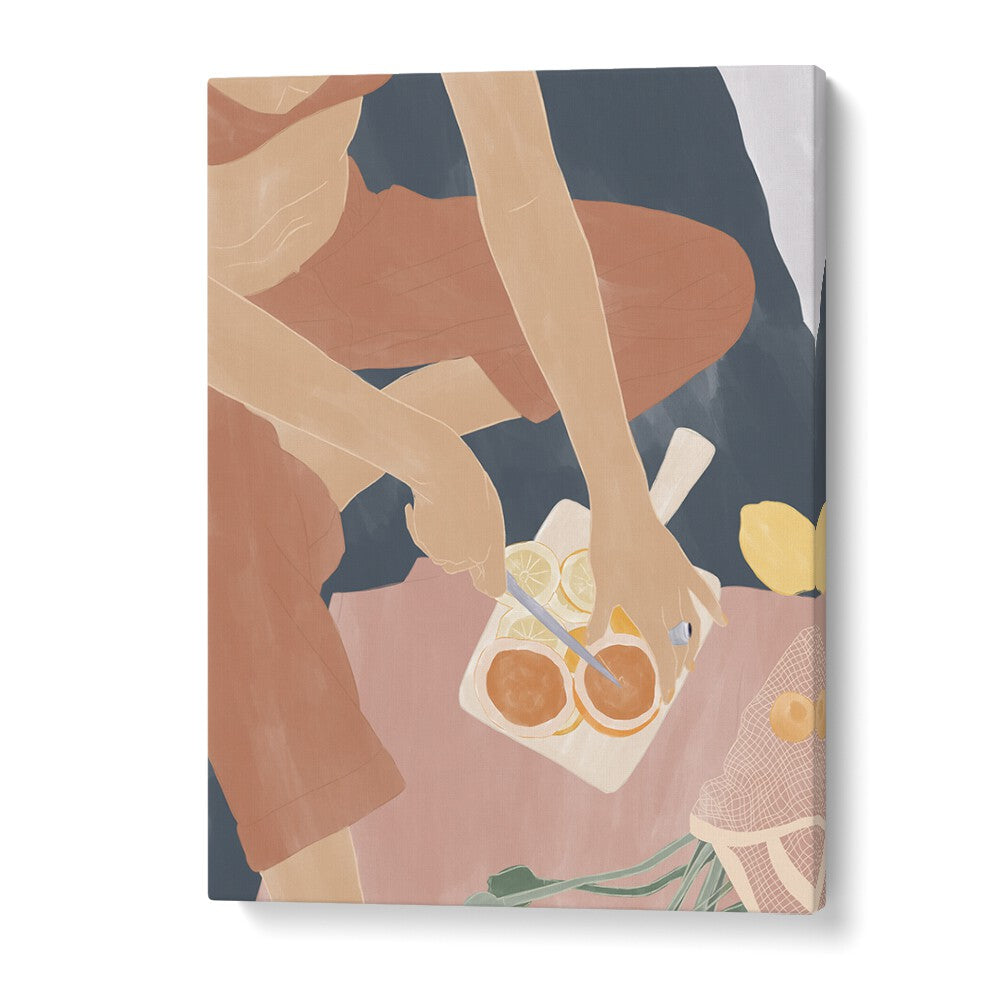 Cutting Grapefruits By Ivy Green Women Illustration Paintings in Gallery Wrap