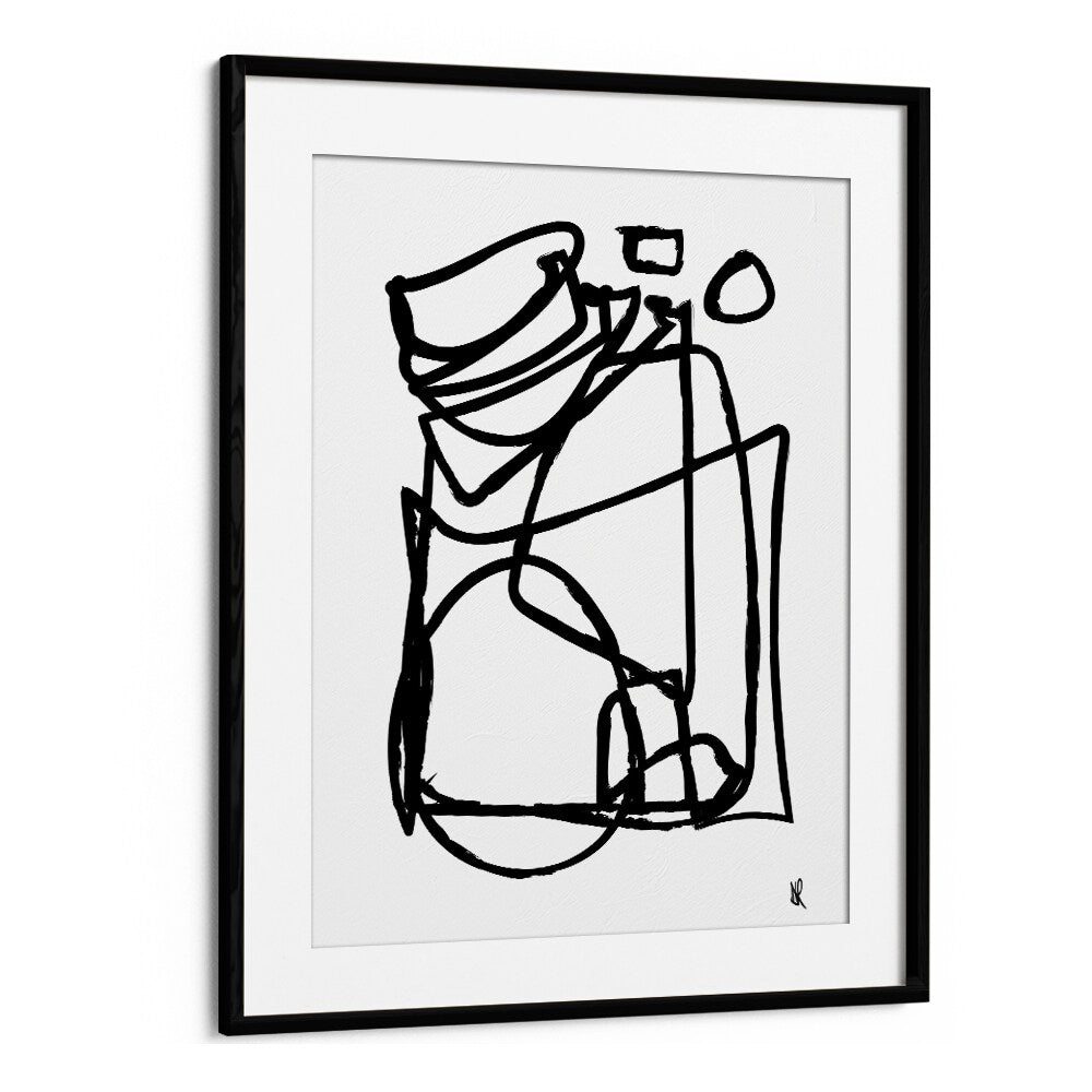 Cycling By Dan Hobday Abstract Art Abstract Paintings in Black Frame With Mount