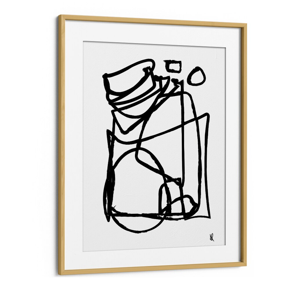 Cycling By Dan Hobday Abstract Art Abstract Paintings in Oak Wood Frame With Mount