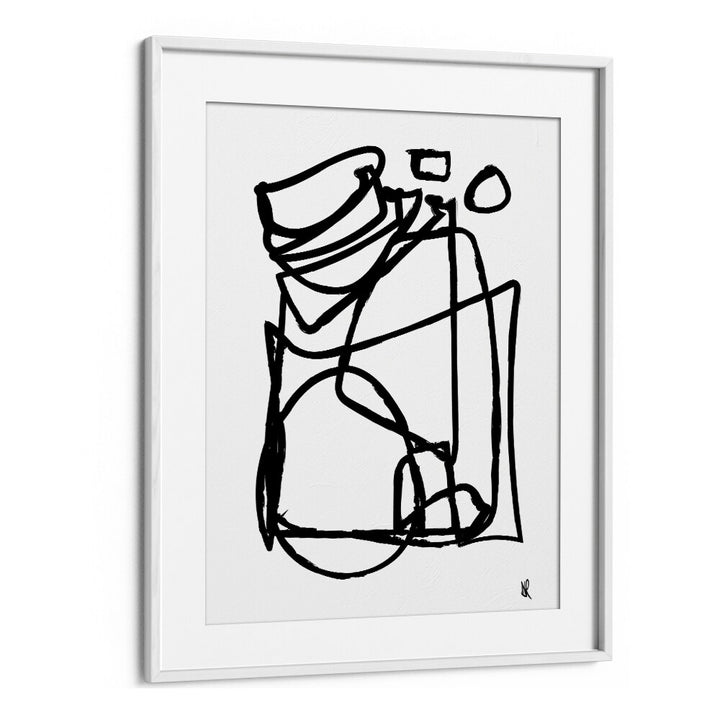 Cycling By Dan Hobday Abstract Art Abstract Paintings in White Frame With Mount