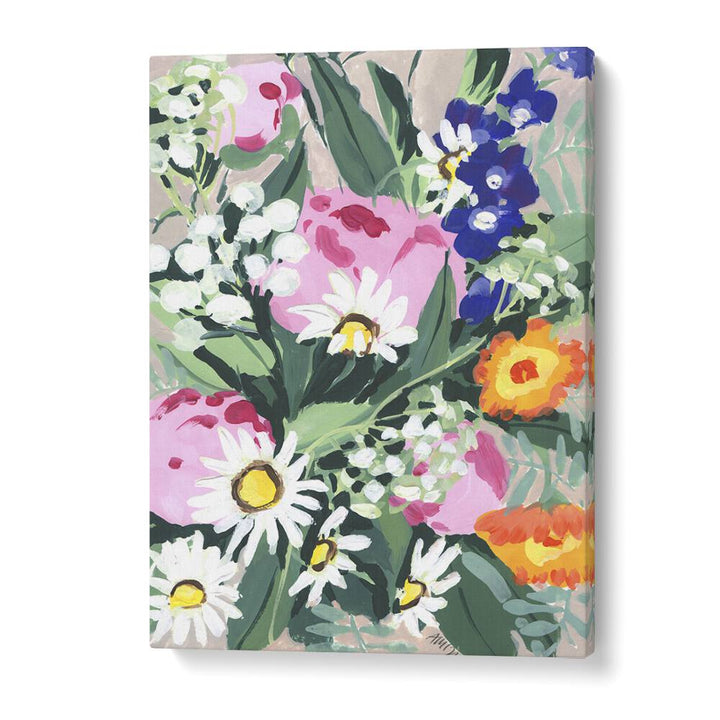 Daisies On Green Grass  By Ania Zwara Botanical Flower Paintings Artwork in Gallery Wrap