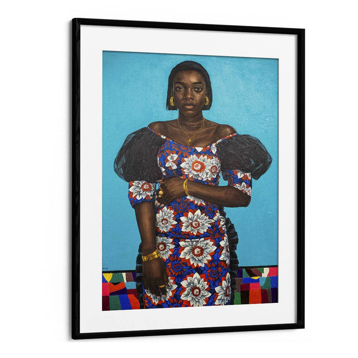 Damilare Jamiu - Oil Paint African Art Artwork in Black Frame With Mount