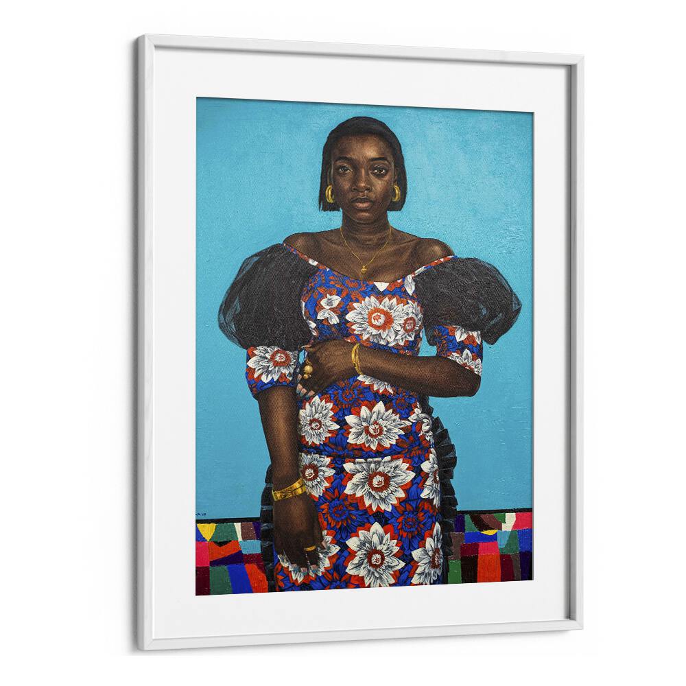 Damilare Jamiu - Oil Paint African Art Artwork in White Frame With Mount