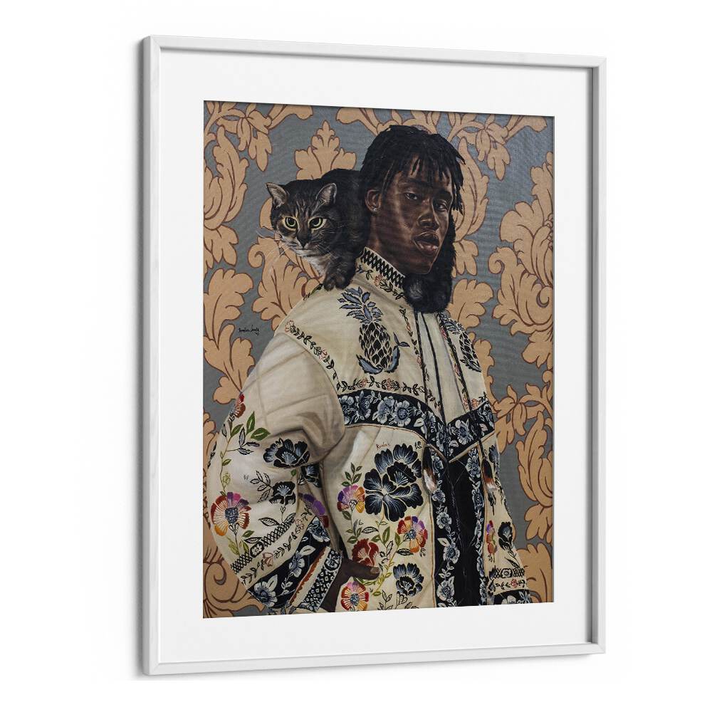 Damilare Jamiu One Kodak - Moment African Art Artwork in White Frame With Mount