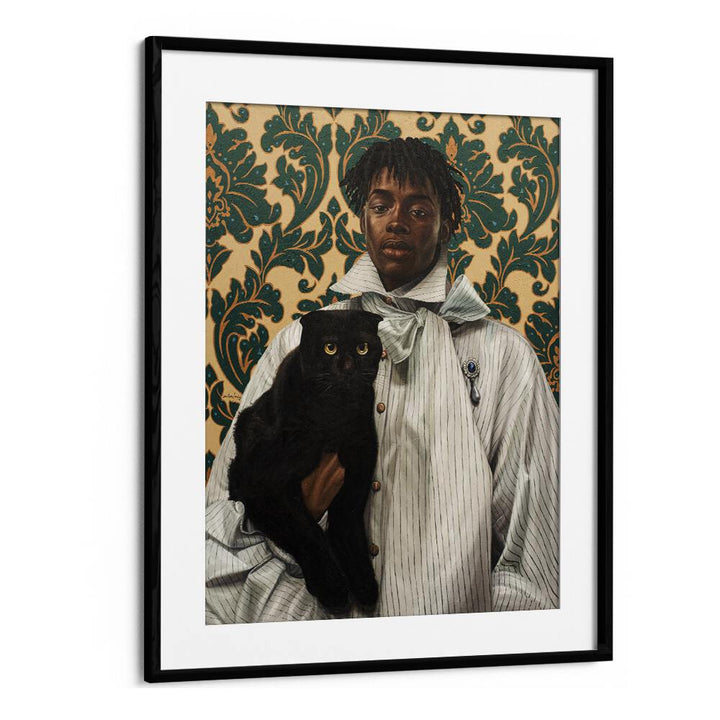 Damilare Jamiu - Shared Tenderness African Art Artwork in Black Frame With Mount