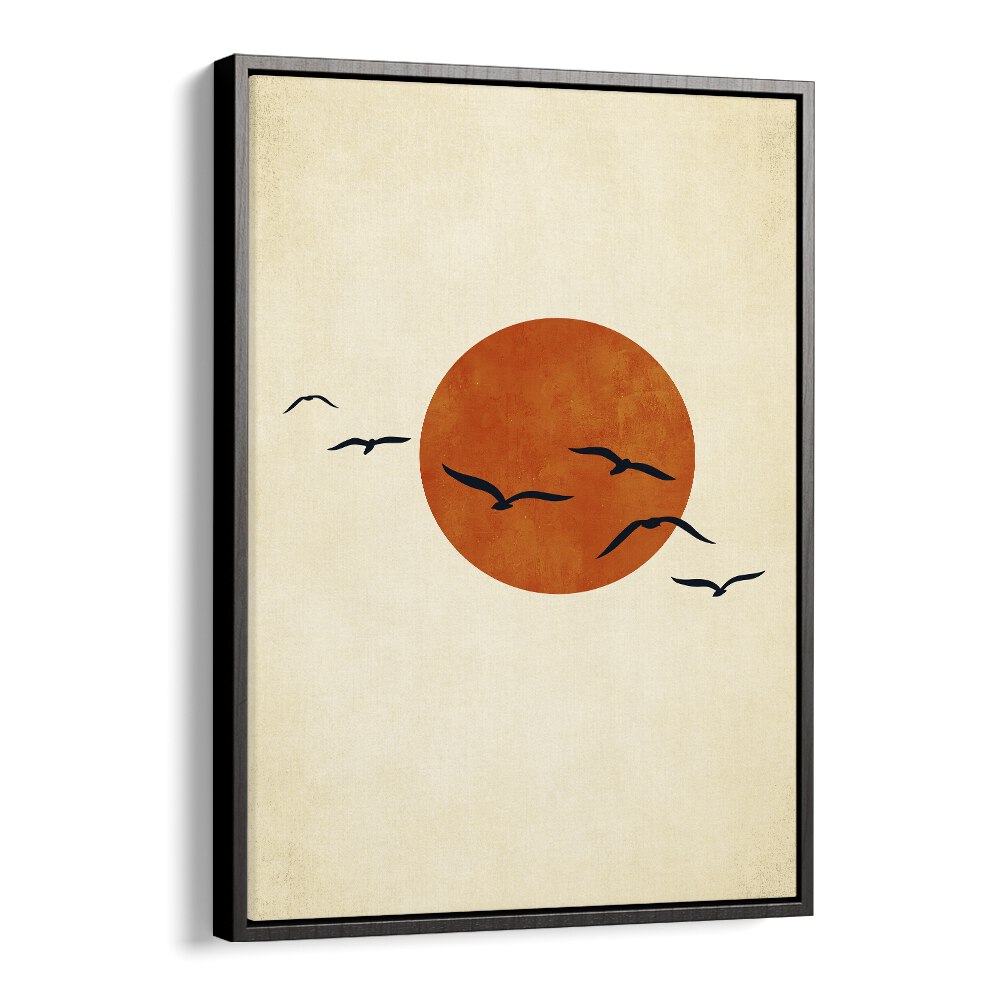 Dancing With The Sun Landscape Art Artwork in Black Floater Frame