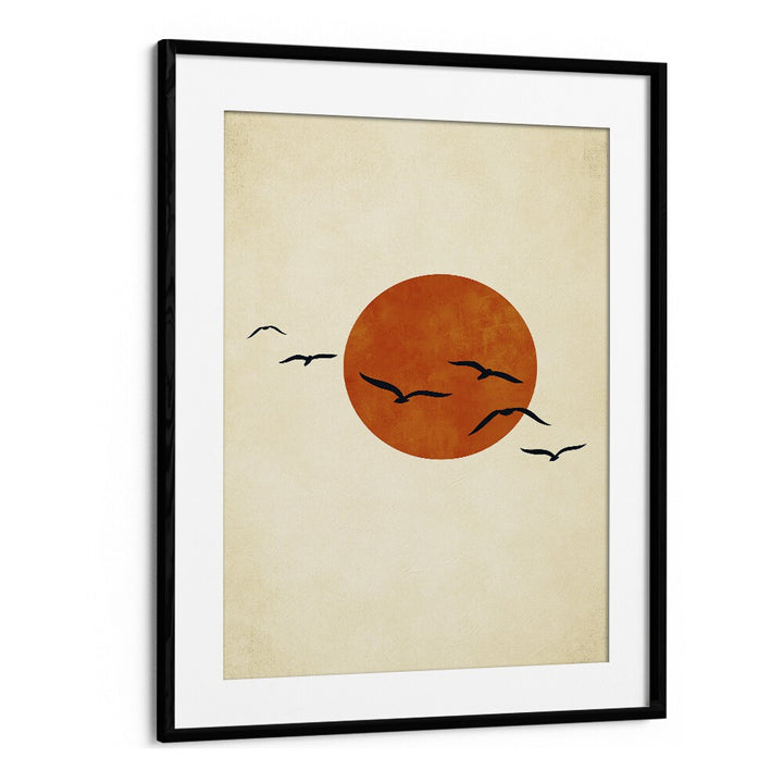 Dancing With The Sun Landscape Art Artwork in Black Frame With Mount